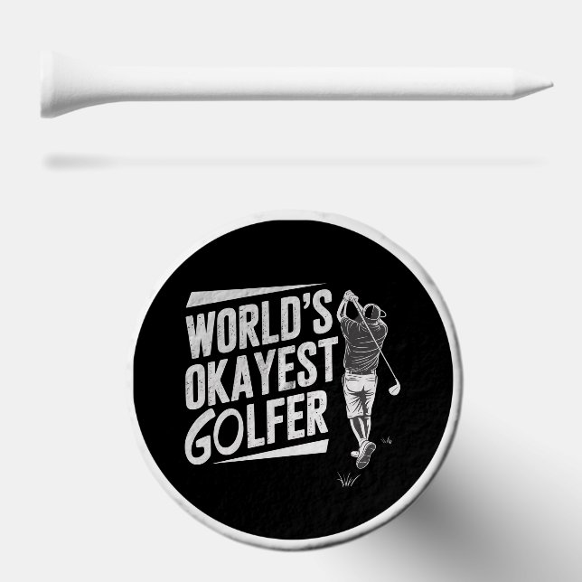 World's Okayest Golfer Funny Golf Lover Golfing Golf Tees (Combo (Horz))