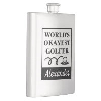 True Golfer's Flask - Stainless Steel Flask and Gold Drinking