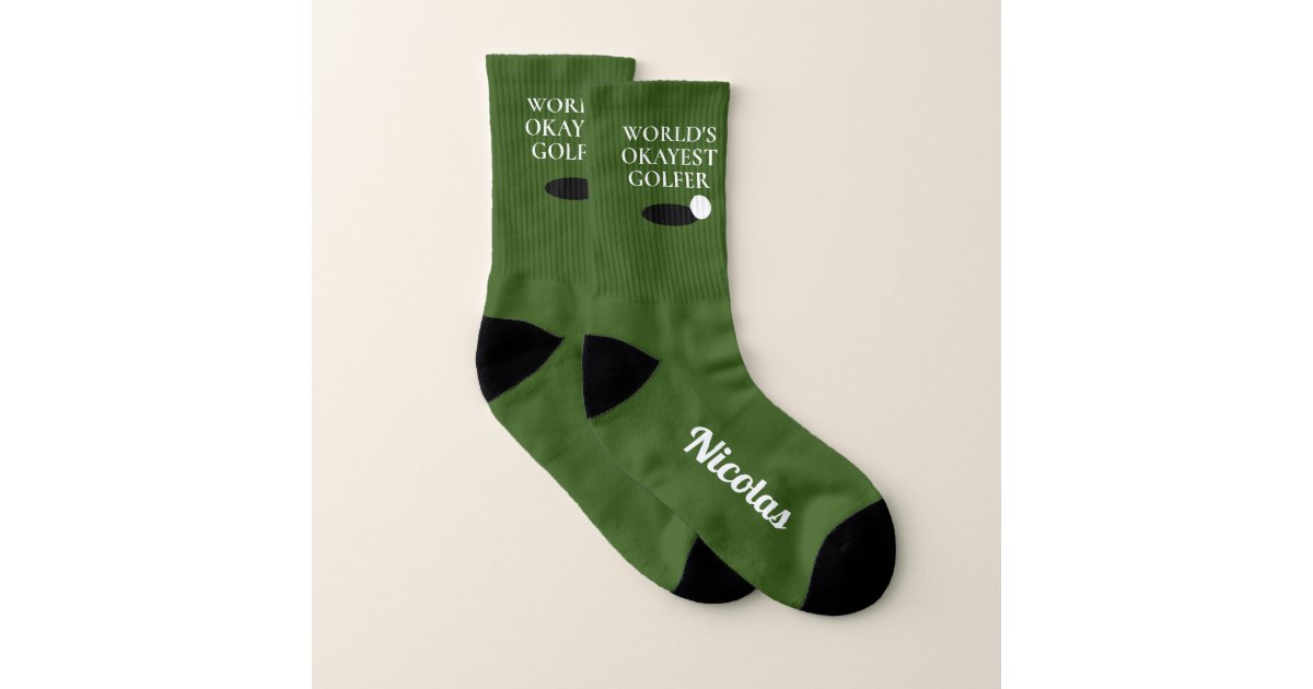 Funny Golf Socks, World's Okayest Golfer