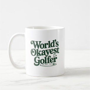 World's Okayest Golfer Retro Golf Humor Coffee Mug