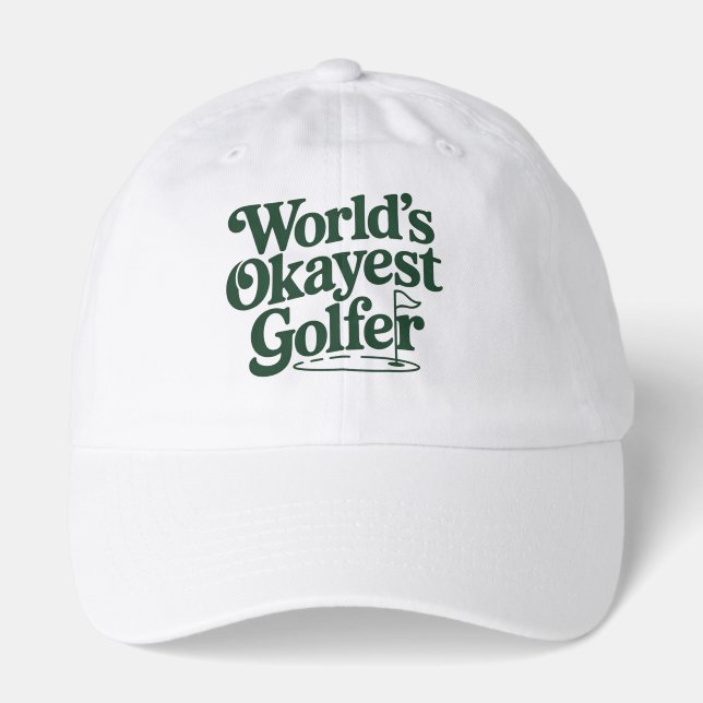 World's Okayest Golfer Retro Golf Humor Hat (Front)