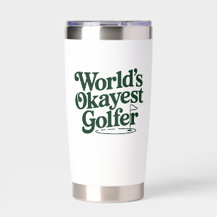World's Okayest Golfer Retro Golf Humor Insulated Tumbler