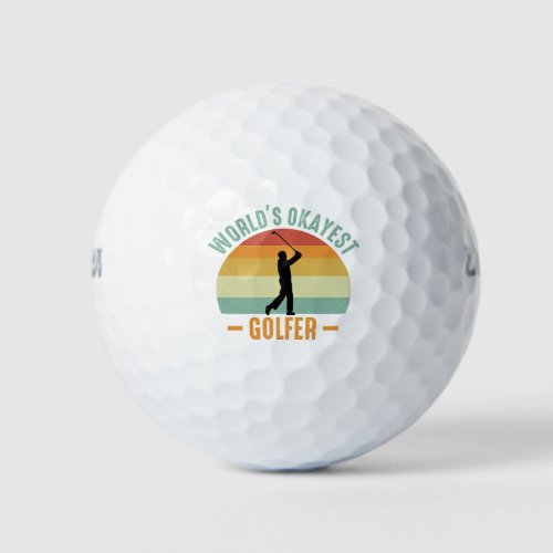 Worlds Okayest Golfer T_Shirt Golf Balls