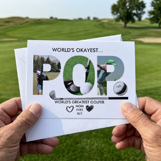 Worlds Okayest Golfer Worlds Okayest Dad Letterpress Thank You Card