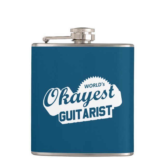 World's Okayest Guitarist Flask (Front)