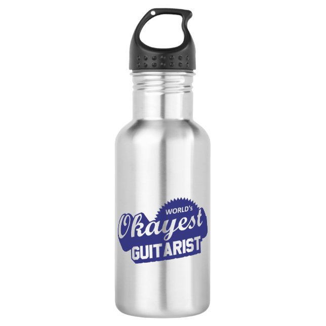 World's Okayest Guitarist Stainless Steel Water Bottle (Front)