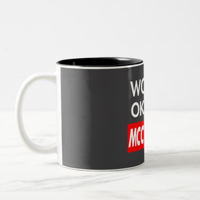 Worlds okayest Mccormick Two-Tone Coffee Mug (Left)