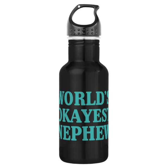 World's Okayest Nephew Water Bottle (Front)