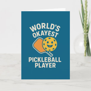 Worlds Okayest Pickleball Player Letterpress Thank You Card