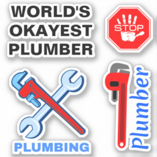 World's Okayest Plumber - Pipe Wrench Plumbing Sticker