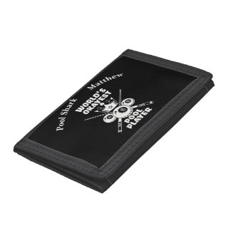World's Okayest Pool Player Billiards Saying Trifold Wallet
