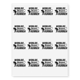 Worlds Okayest Runner Lazy Fuuny Running Temporary Tattoos