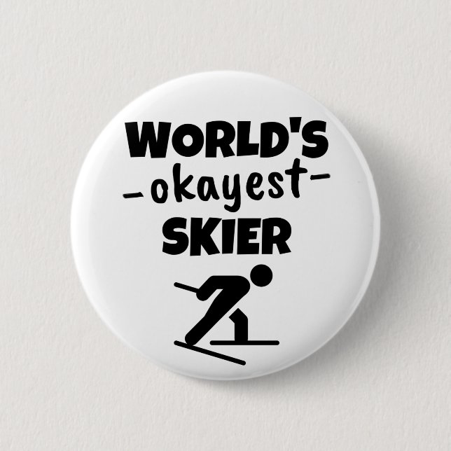 World's okayest skier button (Front)