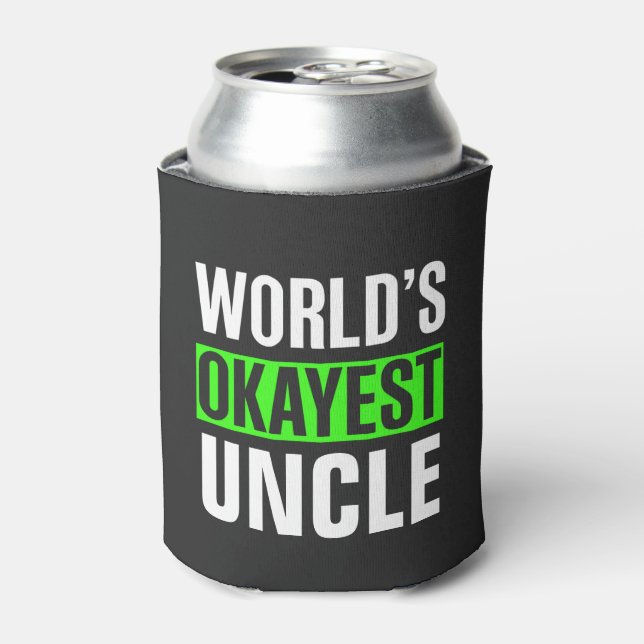 World's Okayest Uncle Can Cooler (Can Front)