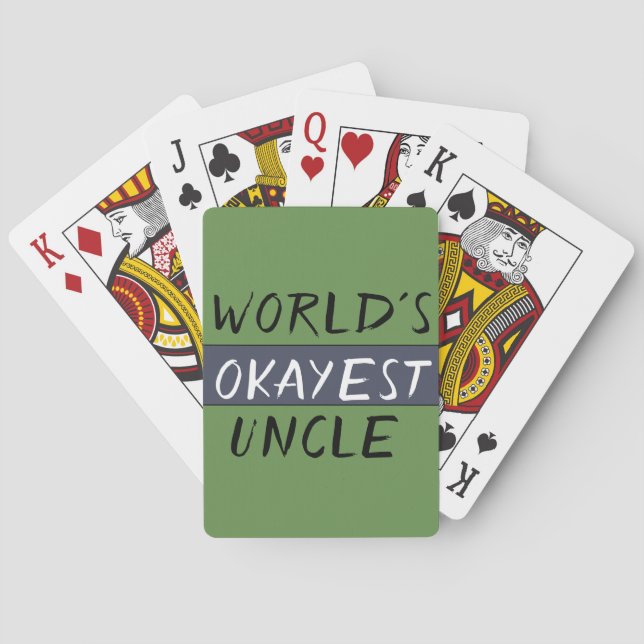 World's Okayest Uncle Funny Poker Cards (Back)