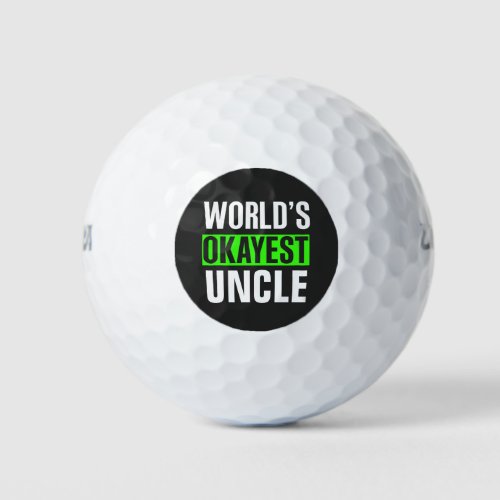 Worlds Okayest Uncle Golf Balls