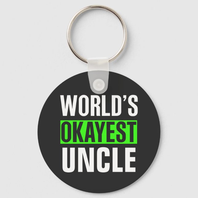 World's Okayest Uncle Keychain (Front)