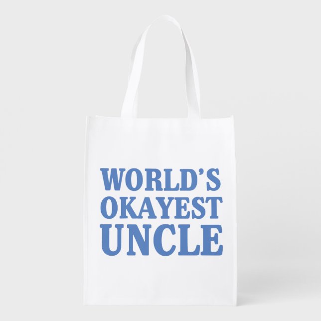 World's Okayest Uncle Reusable Grocery Bag (Back)