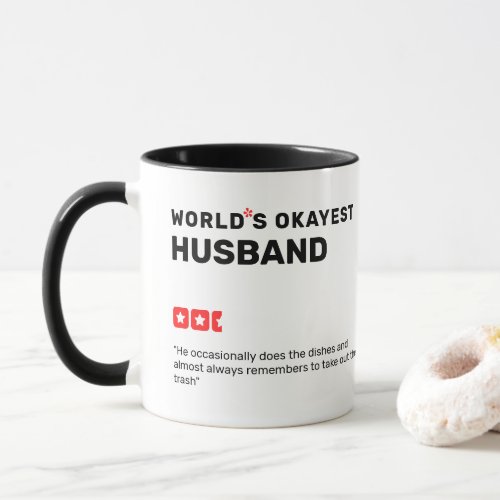 Worlds Okayest x star rating  review quote Mug
