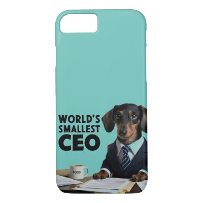 World&#39;s smallest CEO, cute funny dachshund in suit iPhone 8/7 Case