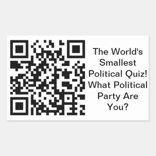 Worlds Smallest Political Quiz Rectangular Sticker