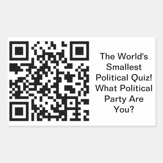 Worlds Smallest Political Quiz Rectangular Sticker (Front)