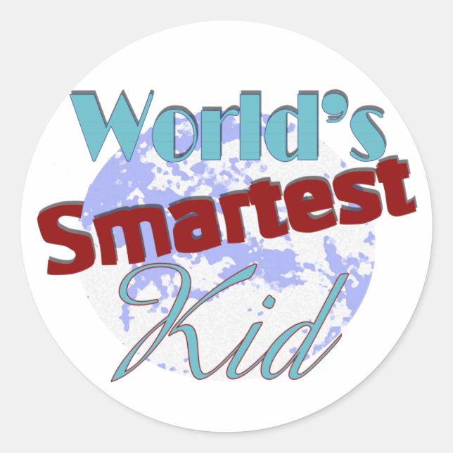 Worlds Smartest Kid Classic Round Sticker (Front)