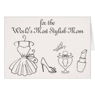 World's Stylish Mom Fashion Drawings Mothers Day Cards