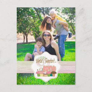World's Sweetest Aunt Cupcake Pattern Postcard