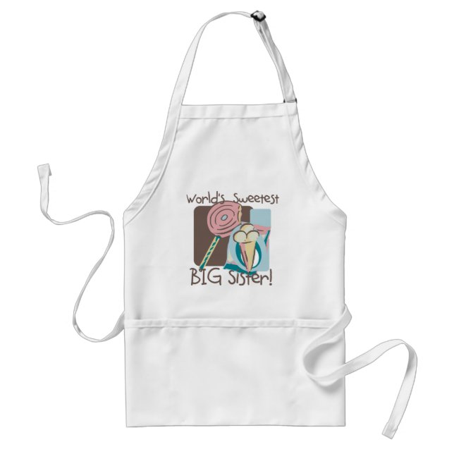 World's Sweetest Big Sister Adult Apron (Front)