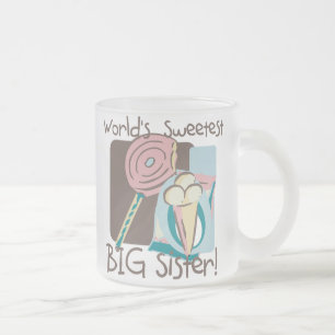 World's Sweetest Big Sister Frosted Glass Coffee Mug