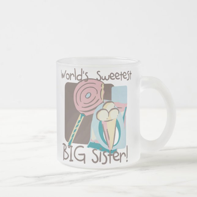 World's Sweetest Big Sister Frosted Glass Coffee Mug (Right)