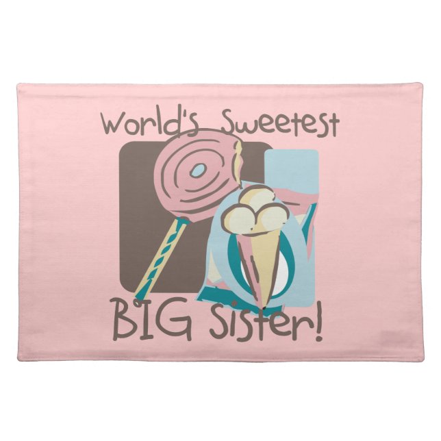 World's Sweetest Big Sister Placemat (Front)