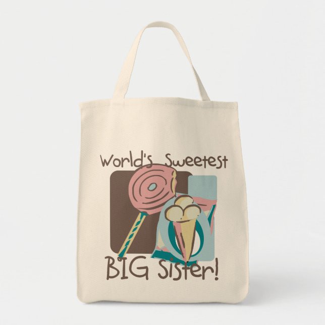 World's Sweetest Big Sister Tote Bag (Front)