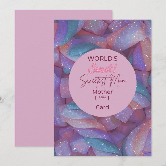Worlds Sweetest Mom  Thank You Card (Front/Back)