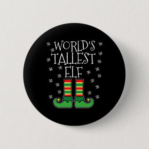 World's Tallest Elf Matching Family Group Christma Button