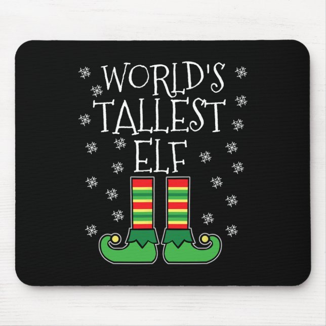 World's Tallest Elf Matching Family Group Christma Mouse Pad (Front)