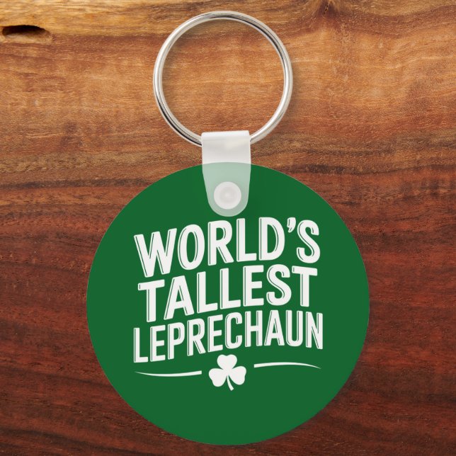 World's Tallest Leprechaun St. Patrick's Day Keychain (Front)