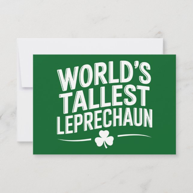 World's Tallest Leprechaun St. Patrick's Day Thank You Card (Front)