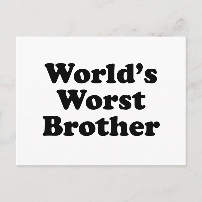 World's Worst Brother Postcard (Front)