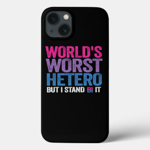 Worlds Worst Hetero But I Stand Bi It Funny Bi Pri iPhone 13 Case