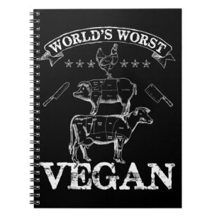 Worlds Worst Vegan Meat  BBQ Chicken Pig Cow Notebook