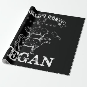 Worlds Worst Vegan Meat BBQ Chicken Pig Cow Wrapping Paper