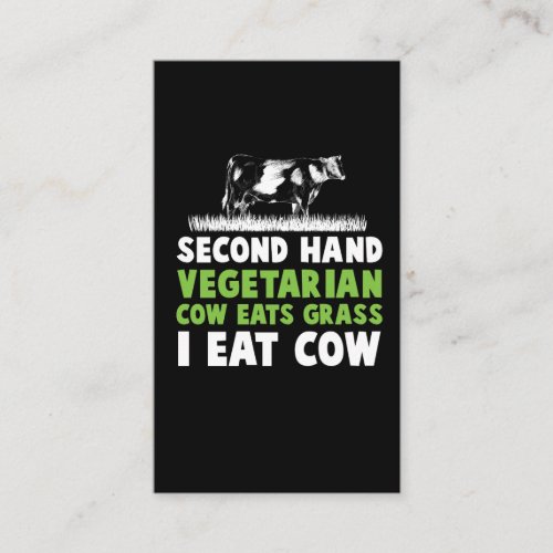 Worlds Worst Vegetarian Cow Steak Anti Vegan Business Card