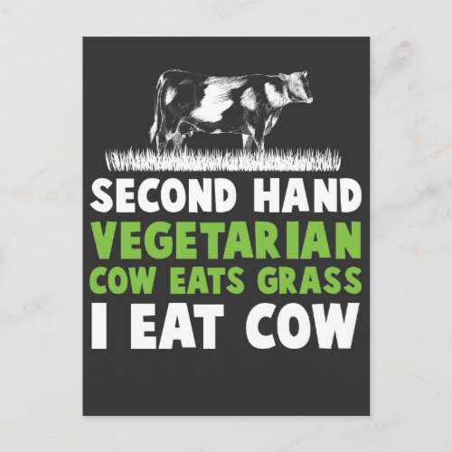 Worlds Worst Vegetarian Cow Steak Anti Vegan Postcard