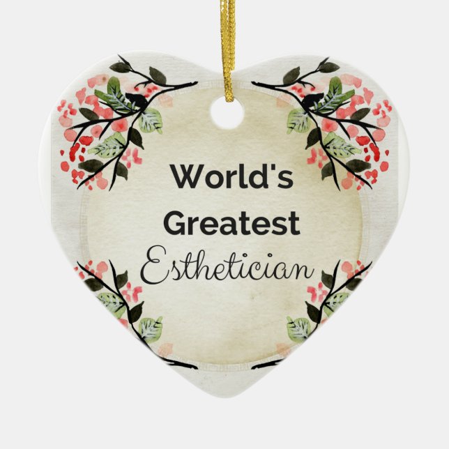 World'sGreatest Esthetician Ceramic Ornament (Front)