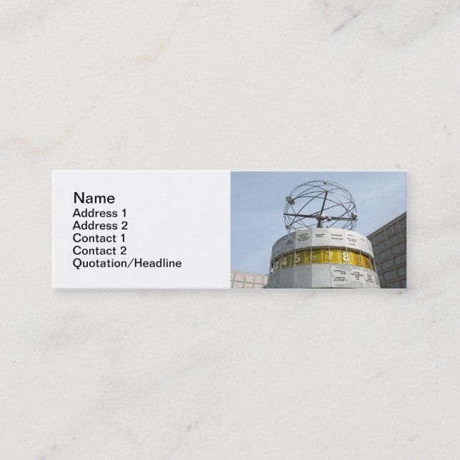Worldtime Clock in Berlin Mini Business Card (Front)