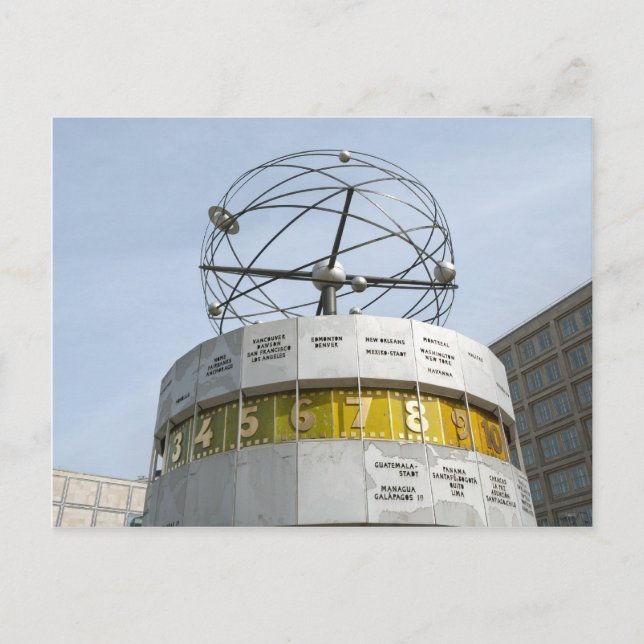 Worldtime Clock in Berlin Postcard (Front)