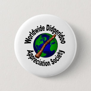 Worldwide Didgeridoo Appreciation Society Pinback Button