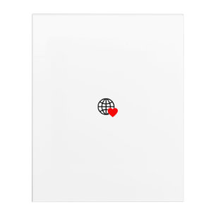 Worldwide Love –Minimalist Heart & Globe Art Print